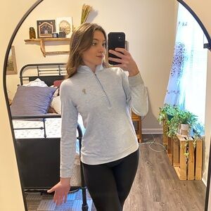 Peter Millar Dusty Blue 1/4 Zip Pullover with Embroidered design — Women’sS